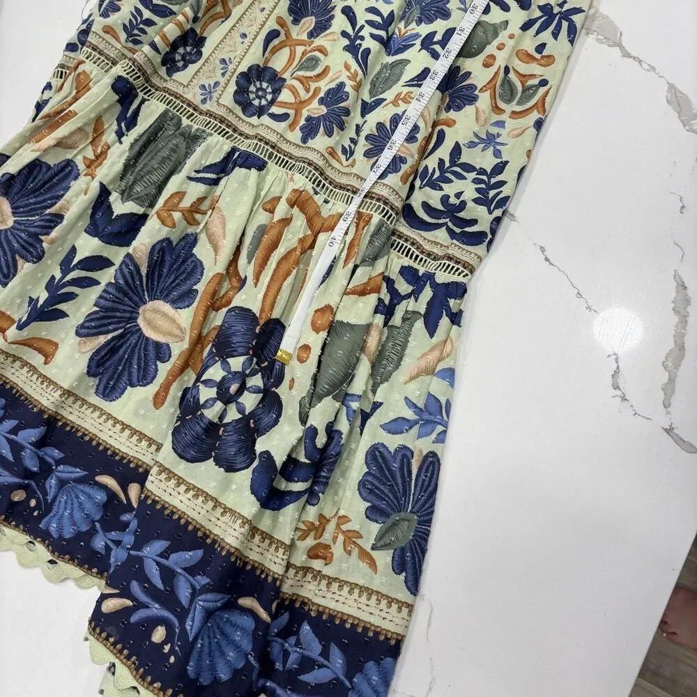 Farm Rio Dress Size Large Ocean Tapestry Midi Sleeveless Boho Anthropologie - Picture 7 of 12